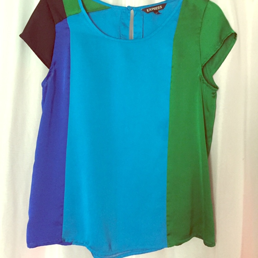 Express Color Block silk blouse